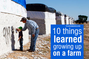 Agriculture’s classroom is skills beyond the books. Julie Tomascik shares 10 things kids learn growing up on a farm on Texas Table Top.