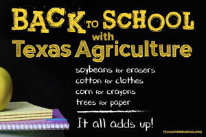 Crayons, paper, erasers…oh my! Texas farmers and ranchers play a role in school supplies. Justin Walker has more on back-to-school shopping on Texas Table Top.