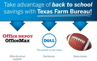 It pays to be a Texas Farm Bureau member. Take advantage of several member benefits and services to help save on back to school supplies, electronics and college football tickets this fall.