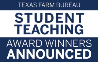 Texas Farm Bureau announces the senior ag education students who are the recipients of the Spring 2020 Student Teaching Award scholarship.