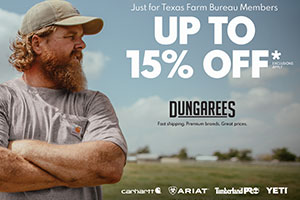Save on purchases through Dungarees with your Texas Farm Bureau membership.