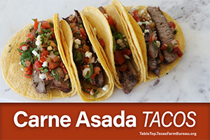 Carne asada tacos: the sliced steak is loaded into tortillas and topped with pico de gallo for some street taco flavor without too much fuss.