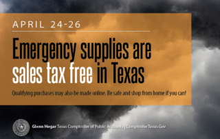 Emergency preparation supplies are tax free during the annual sales tax holiday in Texas on April 24-26.