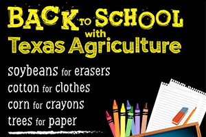 Crayons, paper, erasers…oh my! It’s back-to-school time and that means school supplies for teachers and students, thanks to Texas agriculture!