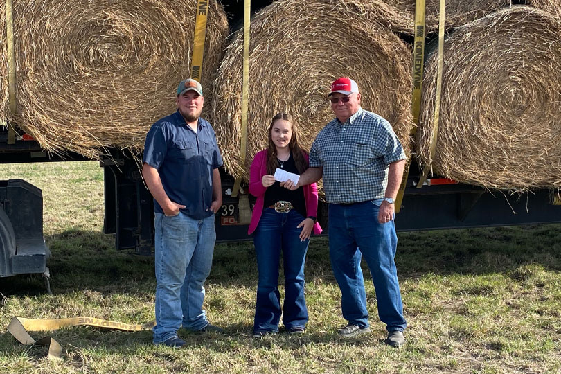 farmers donate truckload of hay