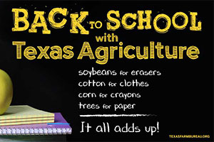 Crayons, paper, erasers…oh my! Texas farmers and ranchers play a role in school supplies. Read more as students head back to school.