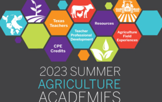 TFB Summer Ag Academies open to Texas educators The Summer Ag Academies, hosted by Texas Farm Bureau, offer teachers practical experience in agriculture-related concepts, and they can take home free resources to use in their classrooms.