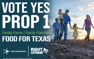Proposition 1 protects farm families, benefits a growing Texas Proposition 1 protects farmers and ranchers and helps sustain food and fiber production for the state's rapidly expanding population.