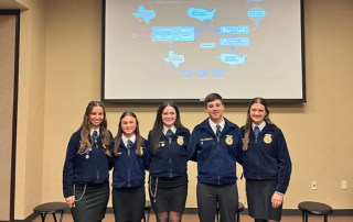 FFA chapters shared their Agricultural Issues Forum presentations with Texas Farm Bureau staff for feedback.