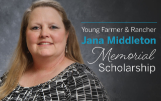 TFB memorial scholarship honors Jana Middleton’s legacy A new Texas Farm Bureau (TFB) memorial scholarship honoring the late Jana Middleton is helping young agricultural leaders pursue their dreams—just as she would have wanted.