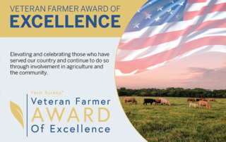 Applications open for AFBF’s veteran farmer award AFBF is seeking applicants for the Veteran Farmer Award of Excellence. The award recognizes U.S. military veterans or service members for excellence in farming or agriculture and positively impacting local communities.