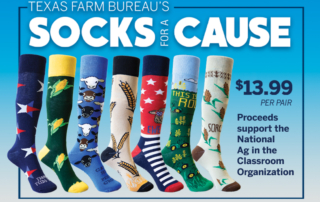 TFB’s Socks for a Cause campaign steps up for ag literacy Put your best foot forward for agricultural literacy with the return of Texas Farm Bureau’s Socks for a Cause campaign.