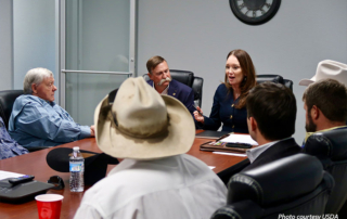 Secretary of Agriculture visits Johnson County Farm Bureau Local farmers and ranchers recently had the opportunity to meet with U.S. Secretary of Agriculture Brooke Rollins, for an in-depth discussion about the challenges facing agriculture in the region and across the country.