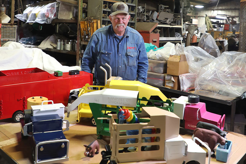 HappyToyMaker2 Happy Toy Maker crafts holiday magic Meet Jerry Sims, the Happy Toy Maker who’s farm and ranch toys work just like the real thing.