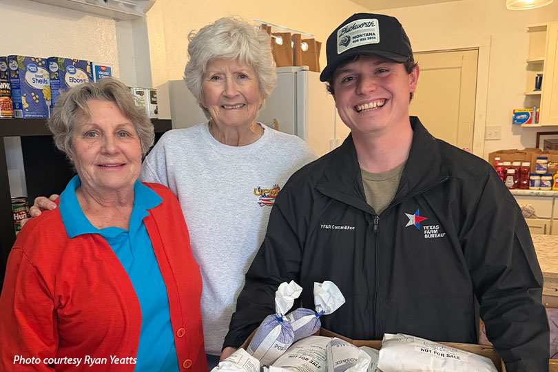 Montague County Farm Bureau donates pork through Farmers Feeding Families Montague County Farm Bureau donated pork to local organizations through Texas Farm Bureau’s Farmers Feeding Families program.