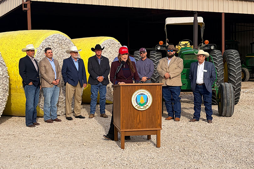 USDA announces expanded cotton support New crop insurance options and trade opportunities for American cotton growers were announced by U.S. Secretary of Agriculture Brooke Rollins during a visit to Giesenschlag Farms in Caldwell.