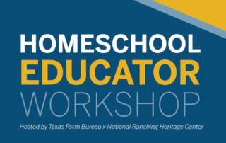 Free workshop open to homeschool educators Homeschool educators across the Lone Star State are invited to a free hands-on workshop at the National Ranching Heritage Center in Lubbock.